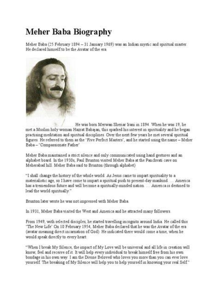 Meher Baba Biography