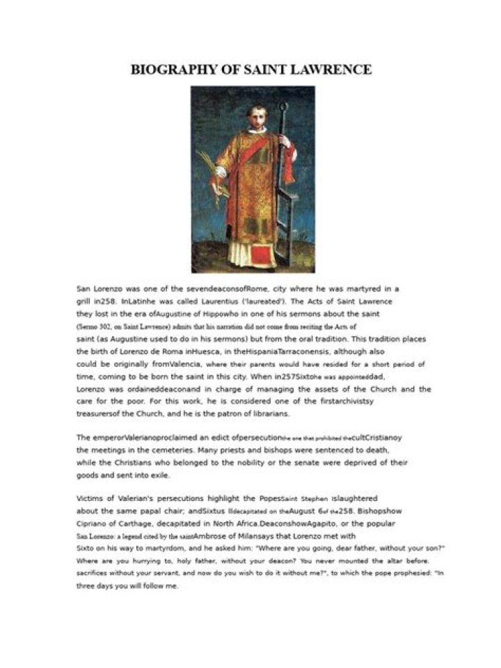 Saint Lawrence Biography
